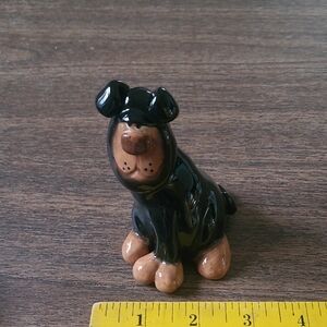 Black and Brown Ceramic Dog Figurine